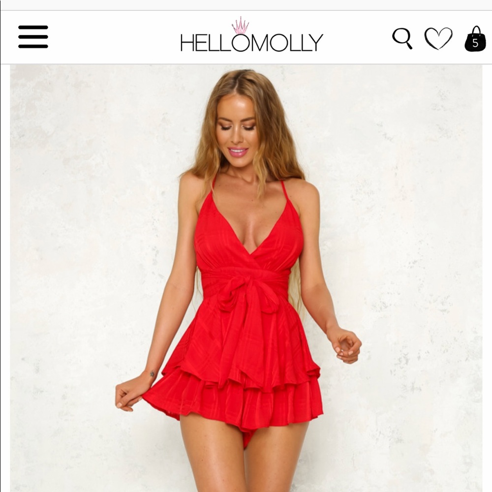 Hello Molly red romper